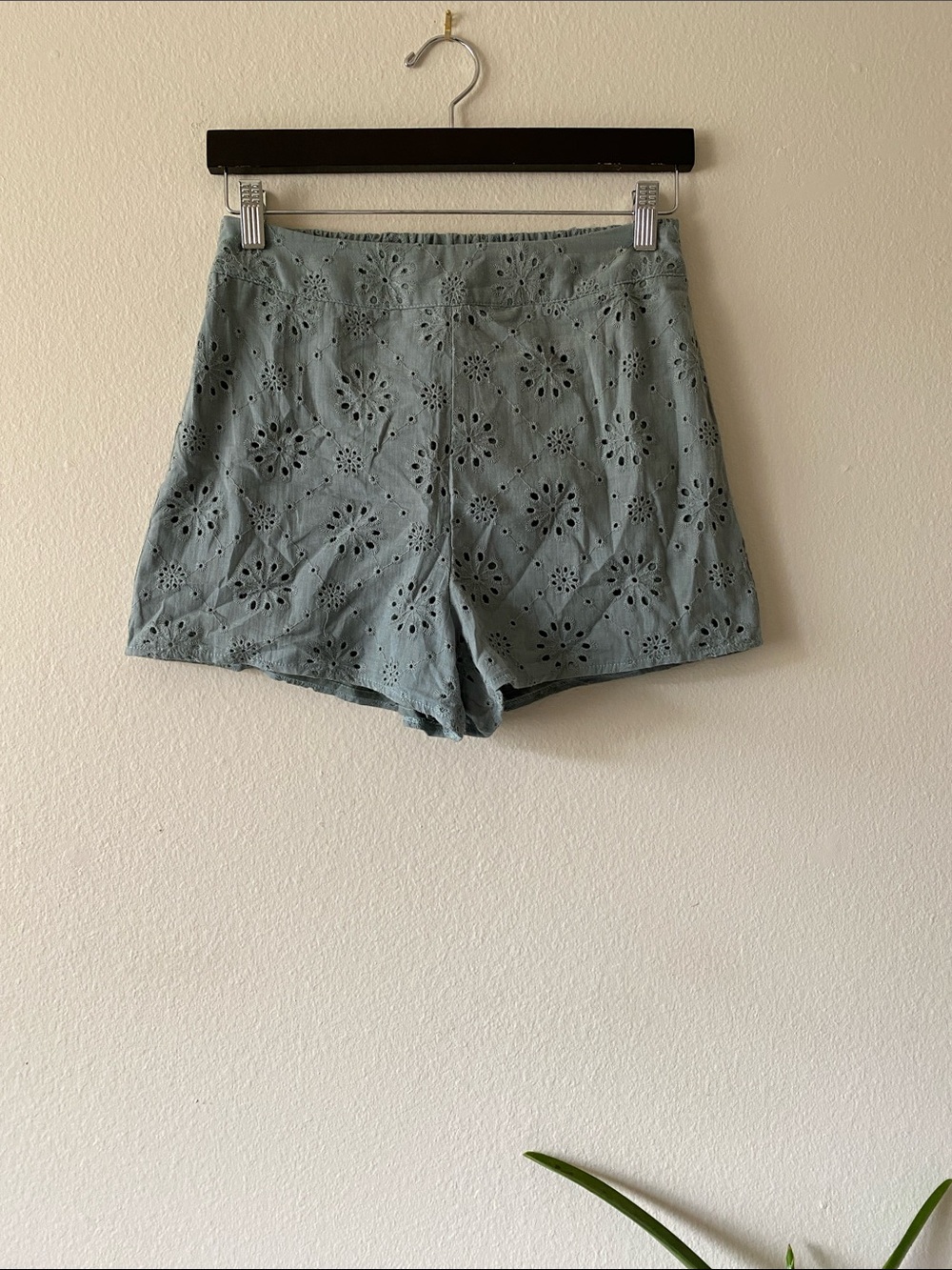 Final Touch High Waist Eyelet Shorts